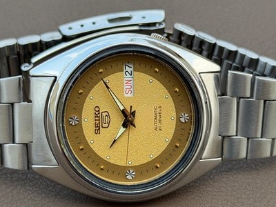 Seiko 5 Automatic 37mm Jumbo Silver Dial Day-Date 7S26 Vintage Men s Watch S-141