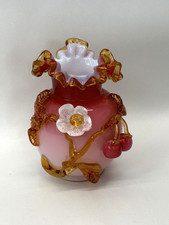 Stevens & Williams Art Glass Cranberry Ruffle...
