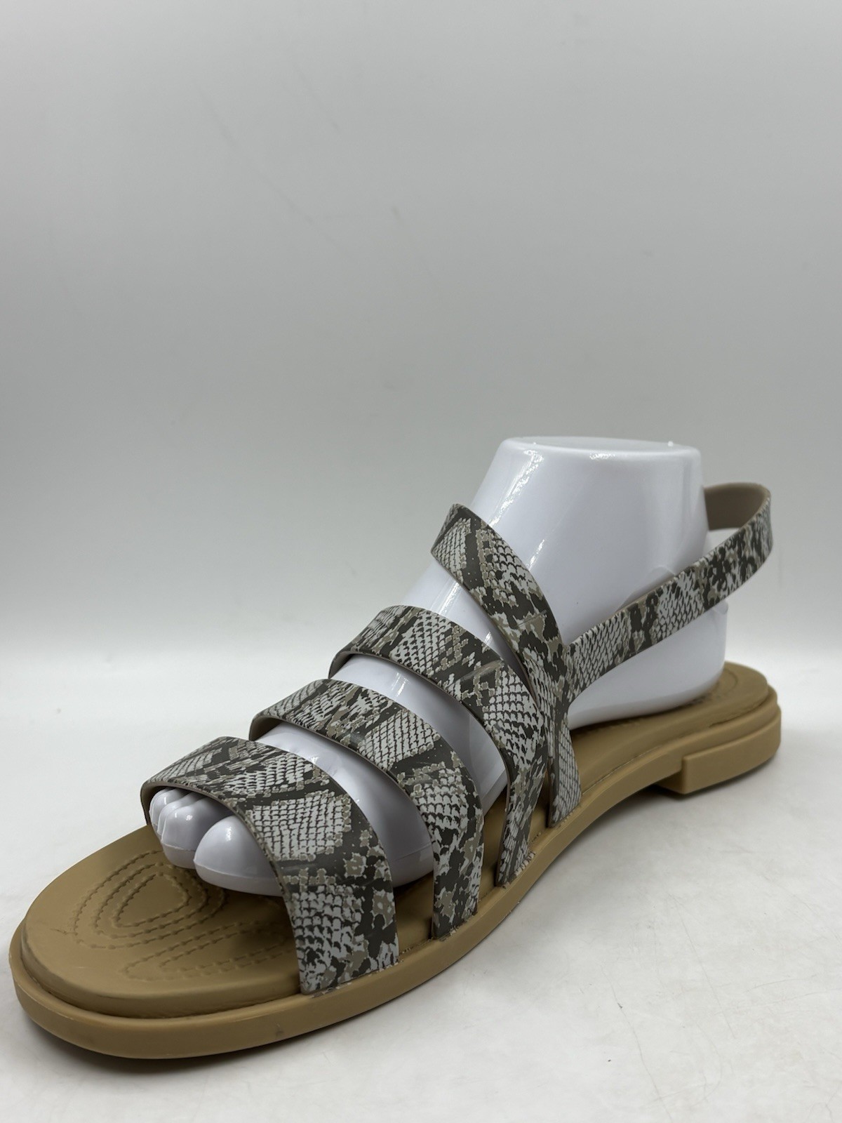 Women's Size 11 Crocs Tulum Snake Print Strappy Sandals image 10