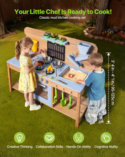 Mud Kitchen, Outdoor Mud Kitchen for Kids, Play with Water and Sand