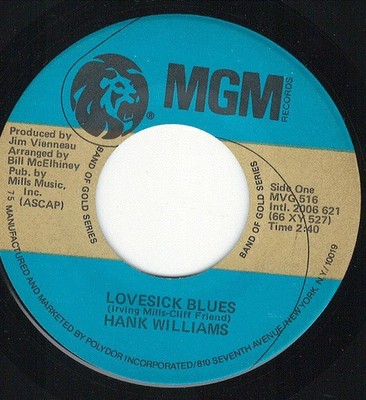 Hank Williams - Lovesick Blues / Ramblin' Man (7'') (Very Good Plus (VG+)) - 2723