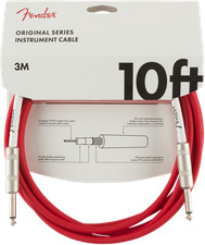 Fender Original Series 10 Ft Fiesta Red Instrument Cable for Guitar, Bass, More