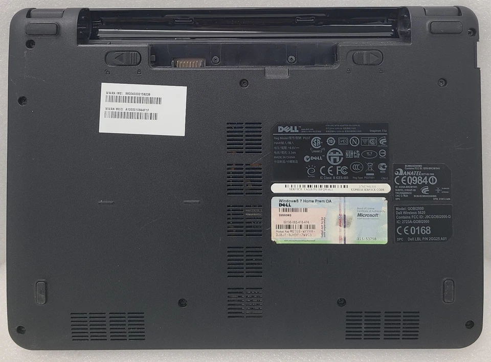 Laptop Dell Inspiron 1110 Intel U4100 1 GB Ram 320 GB HDD SIN SISTEMA OPERATIVO/batería (FL) Foto 4 de 4