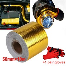 2 33ft High Temperature Gold Intake Heat Reflective Tape Wrap Self Adhesive