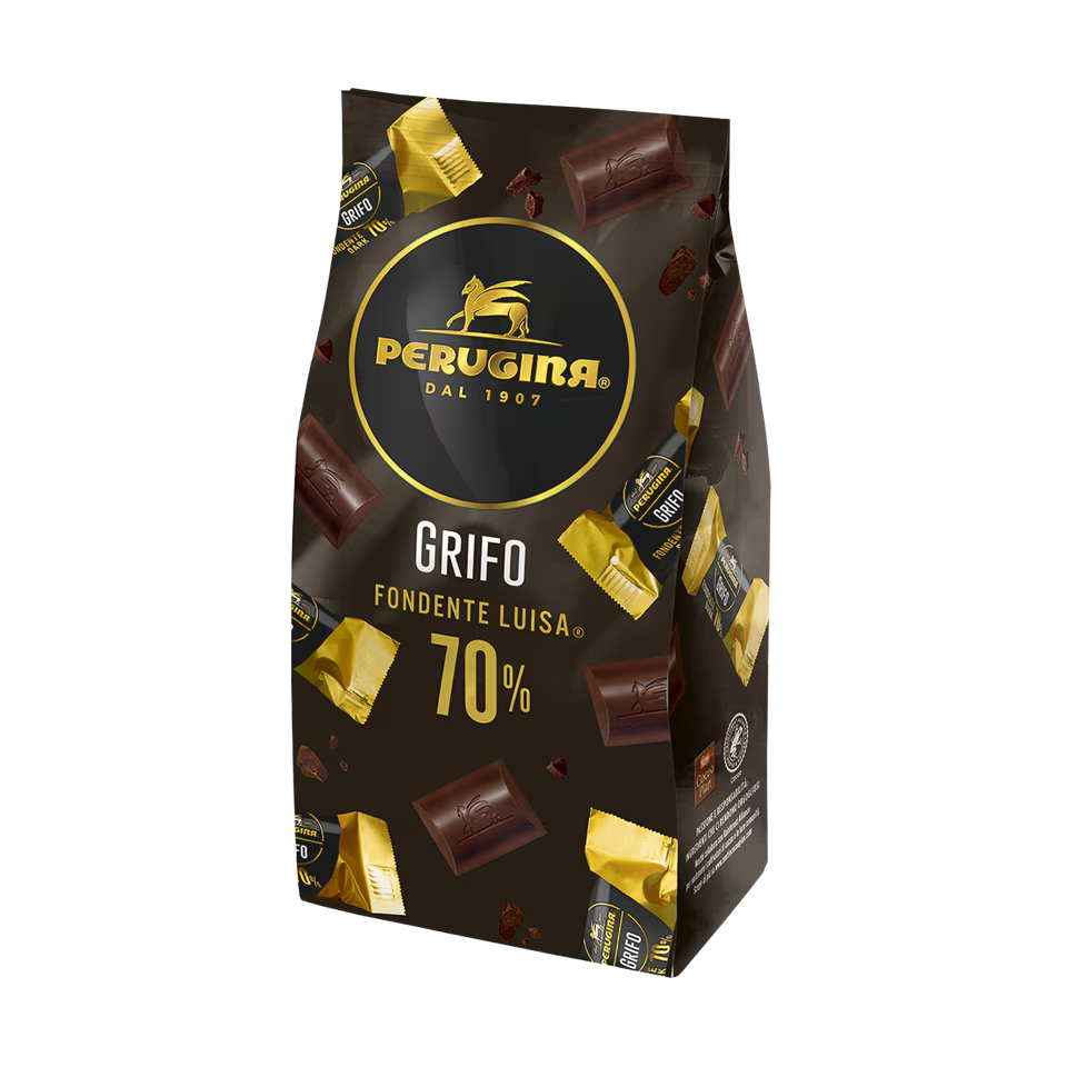 NERO PERUGINA GRIFO 70% Cioccolato Fondente Cacao Luisa Chocolate Sacchetto