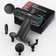 LEERCON Mini Massage Gun Portable Deep Tissue Massager 6 Speeds 4 Heads Gift