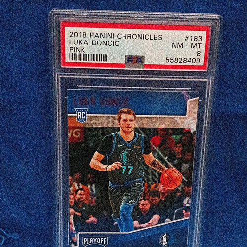 Panini 2018 Chronicles #183 Luka Doncic Pink Rookie PSA 8 Dallas Mavericks
