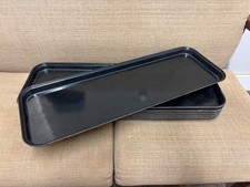 Lot of 8 Carlisle 269 Fiberglass Market Display Food Trays 25.5" x 9" Black NSF