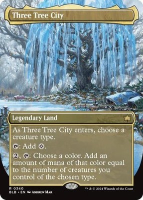 ~ Three Tree City (Borderless) (0340) ~ NM ~ Bloomburrow ~ MTG ~