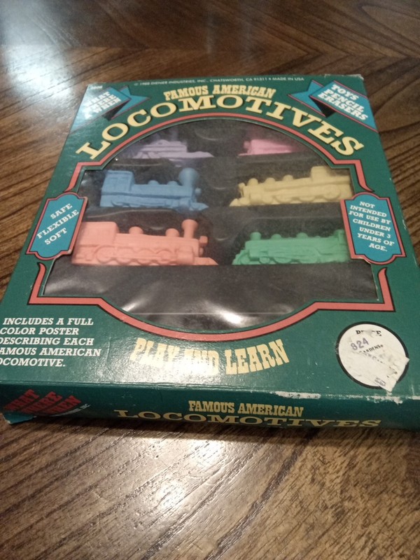 Famous American Locomotives Flexible Soft Pencil Erasers