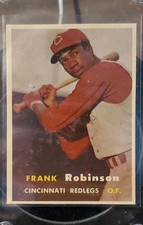 1957 Topps Frank Robinson #35 HOF RC Cincinnati Reds Rookie Card Miscut OC