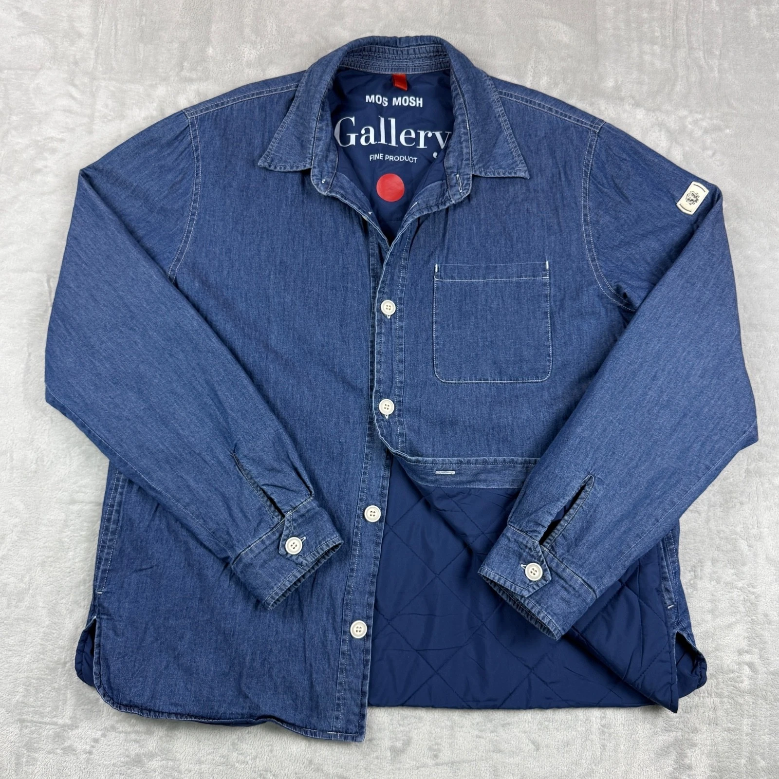 MOS MOSH Gallery Garry Sky Jacket XL Denim Quilted Lined Shacket Casual Designer - product detail image 1
