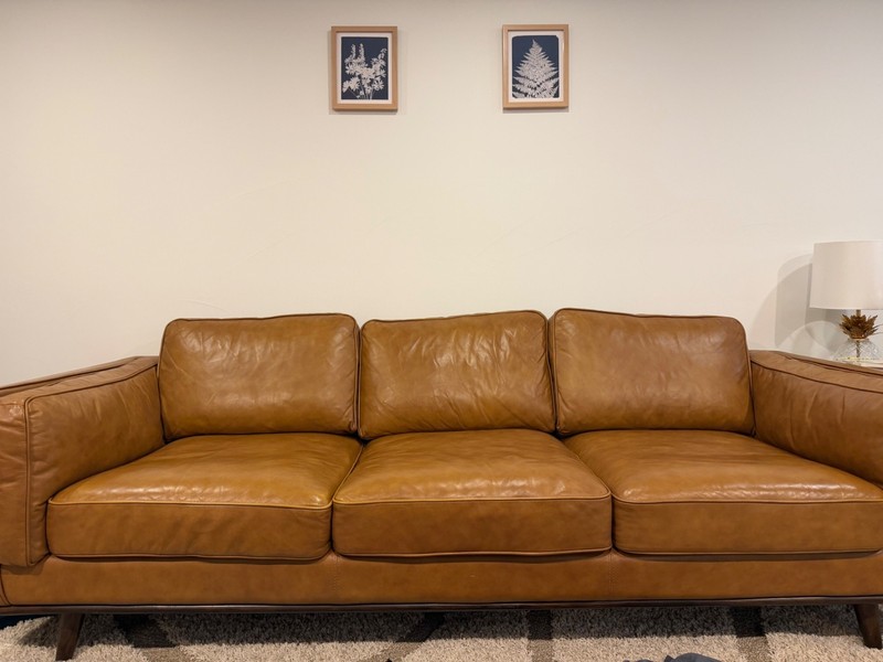 Poly & Bark Napa 88.5" Full-Grain Genuine Italian Leather Sofa