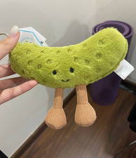 Jellycat Amuseables Pickle Plush Keychain Bag Charm Green Cute Collectible NWT