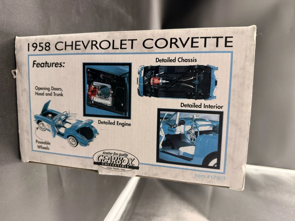 1958 Chevrolet Corvette 1/12 Scale Diecast Car Mint Precision Series, New In Box - Image 3 of 4