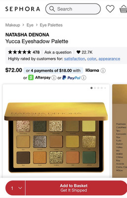 Natasha Denona Yucca Eyeshadow Palette Shimmer Matte Metallic Pressed Powder
