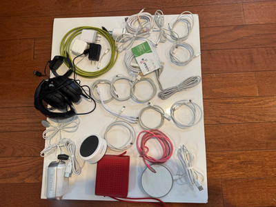 Lot Electronics Chargers Blocks Speakers USB-C Cords Headphones Apple Compatable