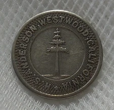 WESTWOOD CALIFORNIA H. S. ANDERSON 5¢ LUMBER SCRIP TOKEN 