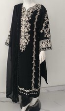 New Designer Pakistani Dress shalwar Kameez / Chiffon/ Fancy Golden Embroidered
