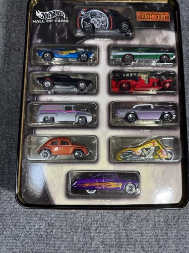 Vintage 2003 Hot Wheels Hall of Fame Top 10 Favorite Vehicles Collector tin case