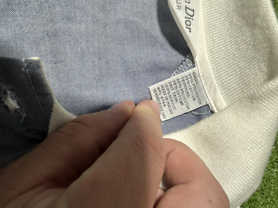 ВИНТАЖНЫЙ Christian Dior Monsier 80-х Henley рубашка свитер с коротким рукавом мужчин XL - Изображение 4 из 4