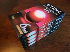 Lot of 4 TDK VHS Tapes Blank 6 Hour HS T-120 Premium Quality Videotapes NEW