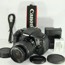 Canon EOS Kiss X5 DSLR Camera with Lens Kit 18MP Flip Screen Good Condition