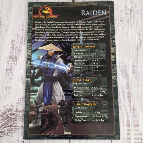 Mortal Kombat 8"X5" 28 Move Cards Collector's Edition - Picture 2 of 17