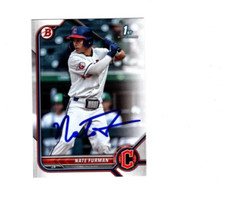 Nate Furman 2022 1st Bowman IP autograph signed card Cleveland BD182 Brookhaven