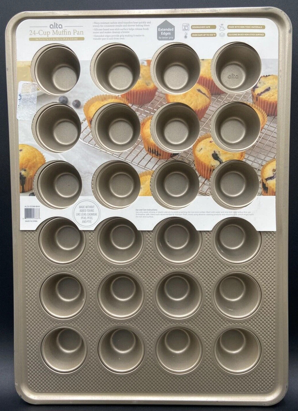 Muffin Cupcake Bakers Pan Tin Nonstick 24-Cup Kitchen Oven Quality Carbon Steel
Opens in a new windo