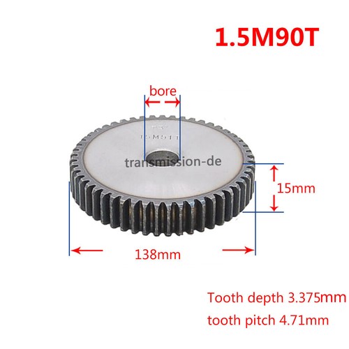 1/1.5 Mod 12-150 dientes engranaje frontal C45 engranaje de acero espesor 1M-10 mm 1.5M-15 mm - Imagen 177 de 180