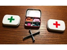 (8) - Altoids Smalls Tin Pill Box Divider - Four Section Medicine Case Container