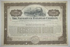 Naugatuck Railroad Company Bond Stock Certificate Connecticut New Haven