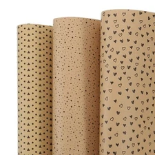 Birthday Wrapping Paper Sheet HeartTriangle Star 20 x 28 Inch Recyclable Gift...