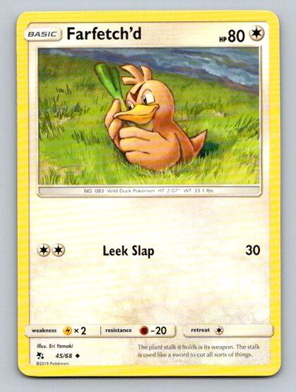 2019 Pokemon Card Hidden Fates Farfetch'd 45/68