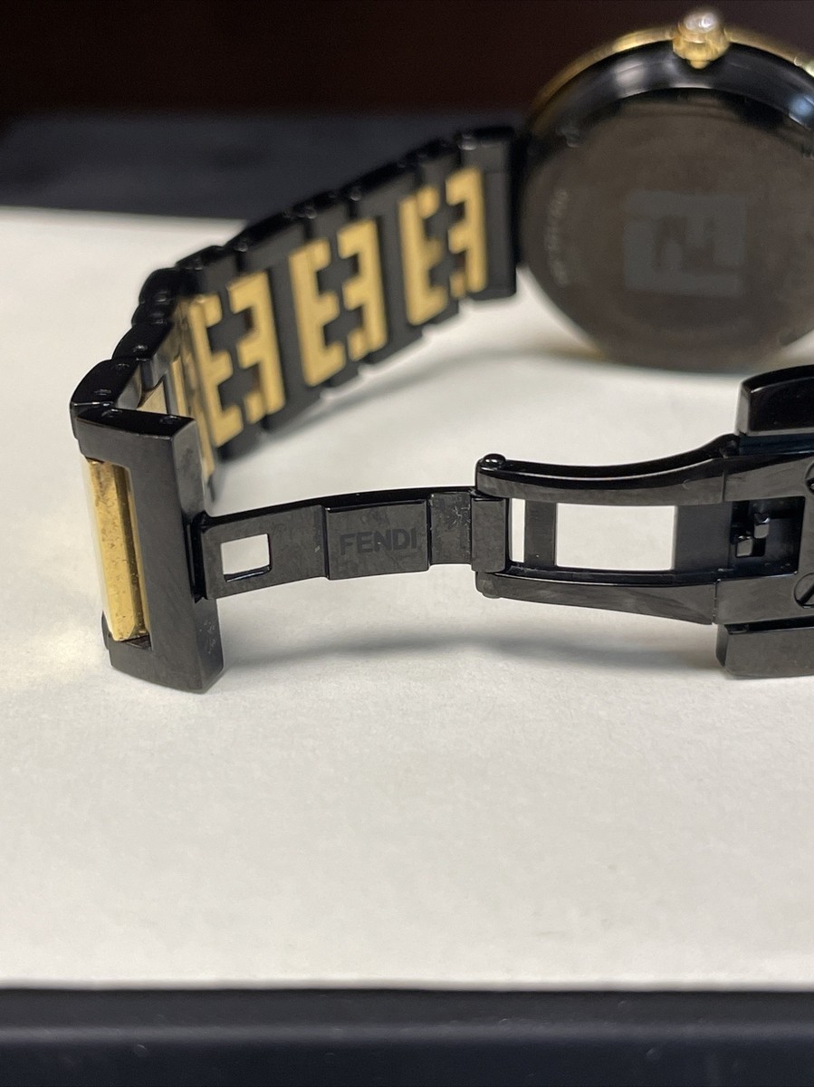 Forever Fendi 29mm Watch with FF Logo Bracelet, Black MOP