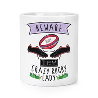 Beware VerrüCkte Rugby Damen Make-Up Pinsel Bleistift Topf - Lustig Sport