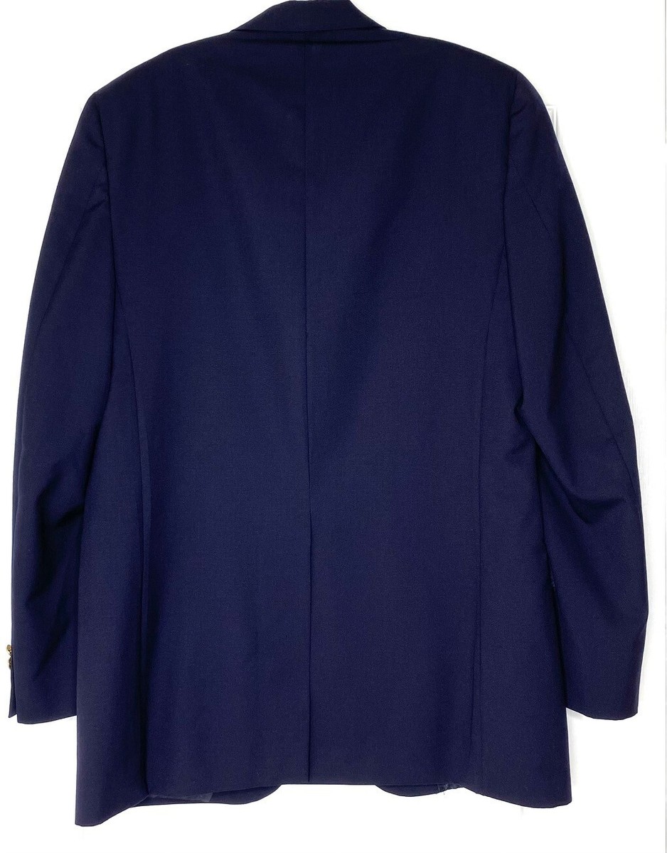 Burberry Burberrys' Prorsum Navy Blazer Suit Jacket Gold