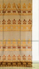 Tessuto al metro jacquard semitrasparente etnico-orientale marrone (Fiaba col.8)