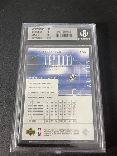 2001-02 Flight Team Brendan Haywood Carta da basket 472/500 - Foto 3 di 3