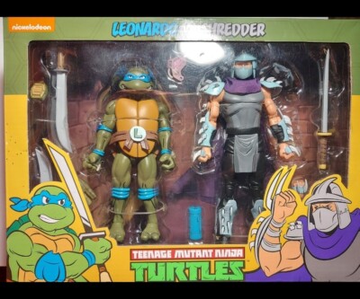 NECA TMNT Leonardo Vs. Shredder 2-Pack NIB 7'' Figures