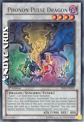 PHONON PULSE DRAGON (Phonischer Impulsdrache)   Rare   PRIO EN055   1Ed   Yugioh!