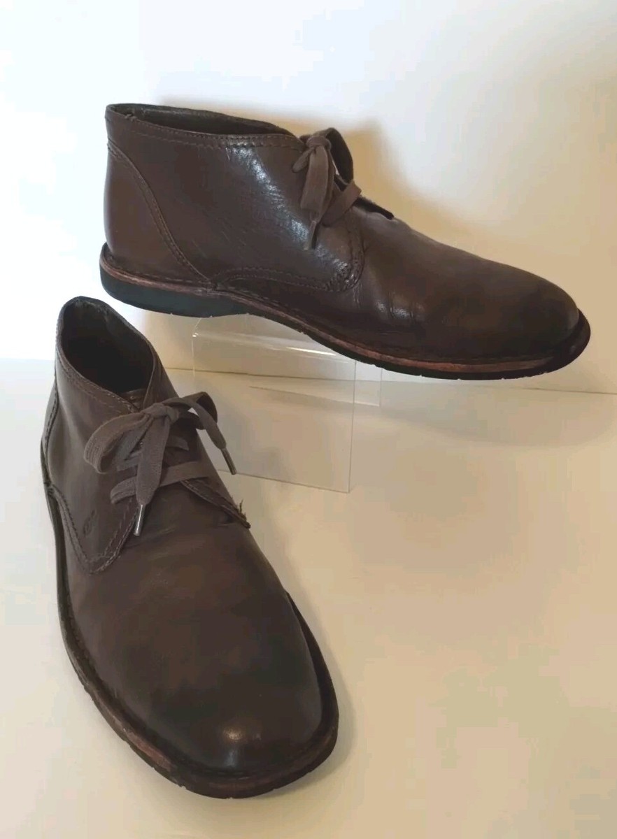 John Varvatos Brown Leather Chukka Boots Lace Up Low Sz 10  display picture 1