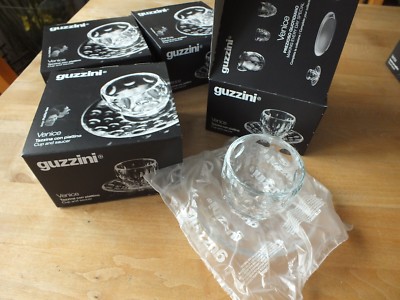 GUZZINI Venice Design Toso, 4x Tasse + Untertasse ESPRESSO, Glas Acryl, NEU OVP