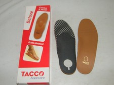 TACCO size 36 LEATHER FOOTBED DELUXE SUPPORTS FOOT ARCH CHARCOAL AGAINST ODOUR