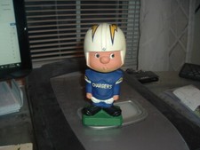 1960's Bobble Head Nodder San Diego Chargers Square Base Football Sad Face