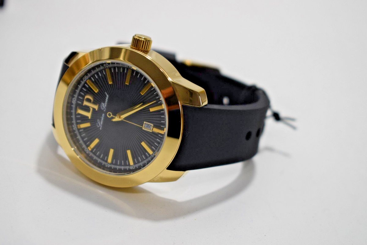 Lucien Piccard Gold Tone Crystal Bezel Watch with Black Dial Lucien Piccard Women main image 2