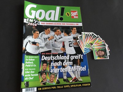 GOAL!-Sammelalbum EUROPAMEISTERSCHAFT 2008 9 signierte signed Sticker + 40 Extra