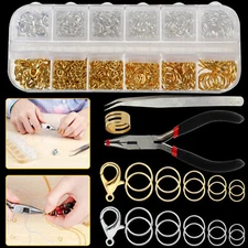 1200Pcs Lobster Clasp Open Jump Rings For DIY Jewelry Making Necklace Bracelet