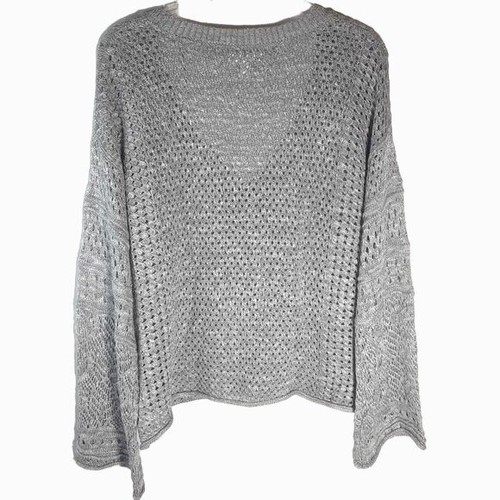 Lauren Conrad Open Knit Slouchy Cardigan Sweater Womens Size XS Grey Boho NWT - Picture 2 of 9